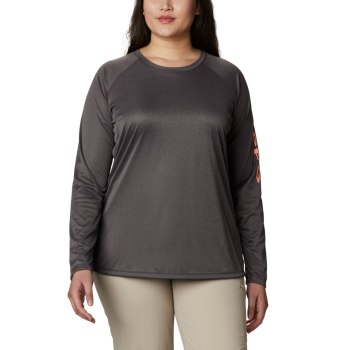 Columbia Ženske Majice S Kapuljačom - Tidal Heather Long Sleeve Crne Roze | GNLY-87645